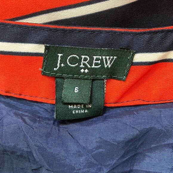 J Crew Striped Orange Navy White Skirt - Picture 4 of 4
